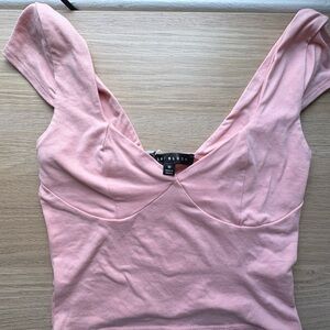 Blue Blush pink crop top